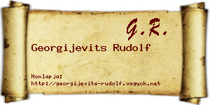 Georgijevits Rudolf névjegykártya